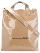 Comme Des Garçons Shirt Logo Glossy Shopper - Brown