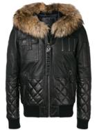 Philipp Plein Hooded Bomber Jacket - Black