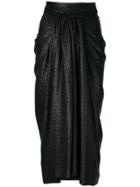 Rick Owens Lilies Pleated Midi Skirt - Black