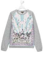 Roberto Cavalli Kids Circus Print Sweatshirt, Girl's, Size: 14 Yrs, Grey