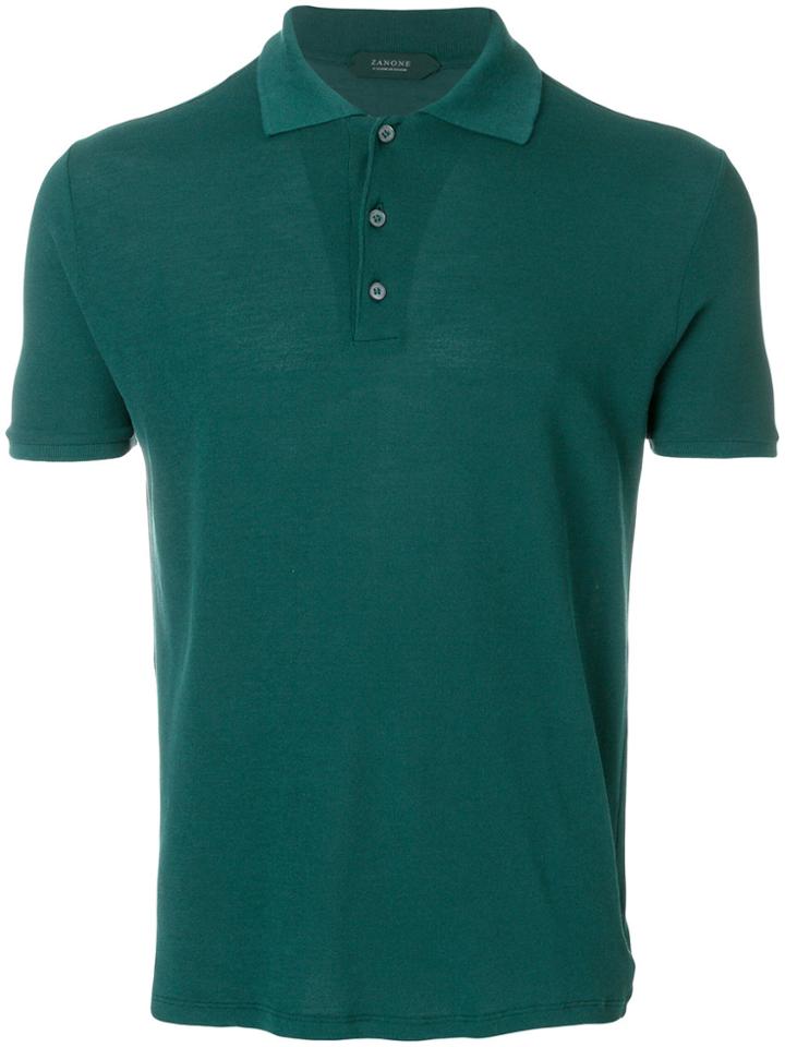 Zanone Pique Polo Shirt - Green