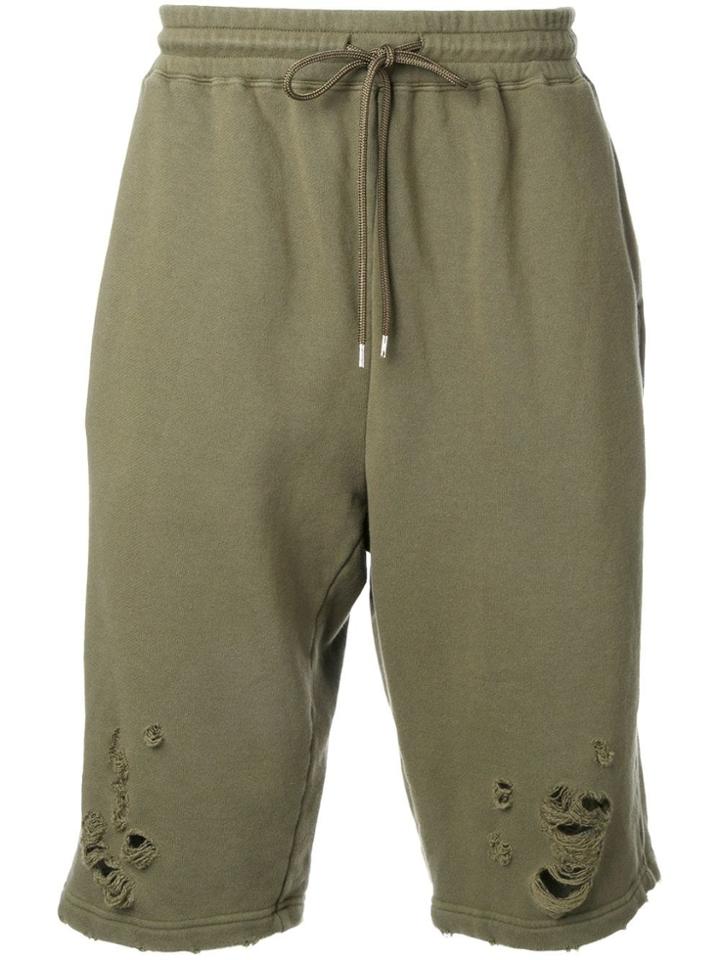 Maison Mihara Yasuhiro Distressed Shorts - Green
