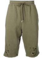 Maison Mihara Yasuhiro Distressed Shorts - Green