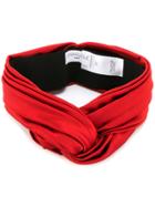 Donia Allegue Knot Front Turban Headband - Red
