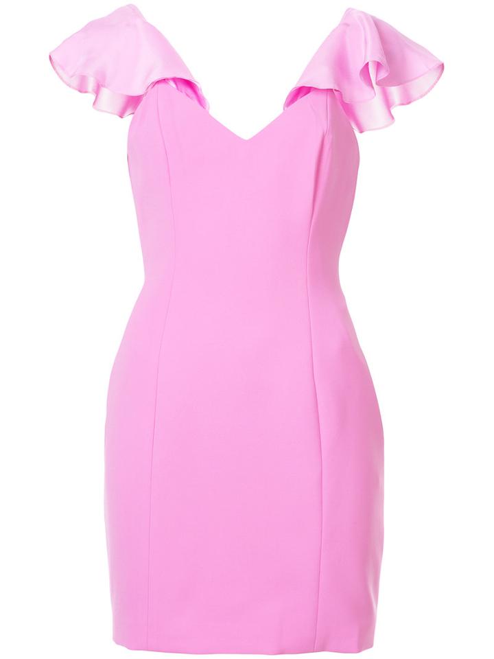 Jay Godfrey - Frill Sleeve Mini Dress - Women - Polyester/polyurethane - 6, Pink/purple, Polyester/polyurethane