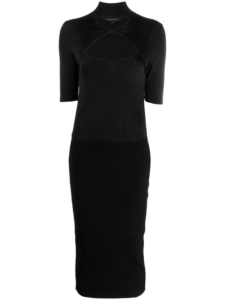 Cushnie Cut-out Neck Pencil Dress - Black