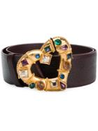 Dolce & Gabbana Embellished Heart Buckle Belt - Red