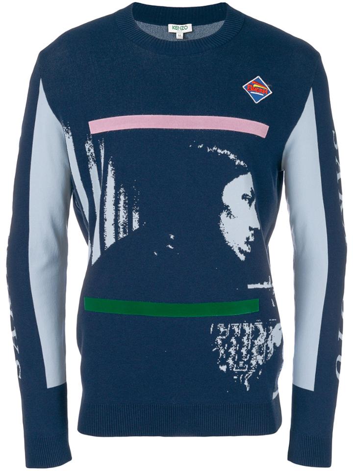 Kenzo Intarsia Sakamoto Sweater - Blue
