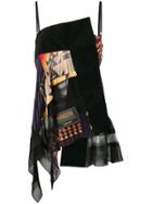 Sacai Pendleton-print Asymmetric Top - Black