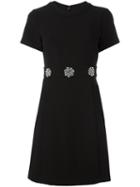 Michael Michael Kors Floral Embellishments Dress, Women's, Size: 8, Black, Polyester/spandex/elastane/acrylic