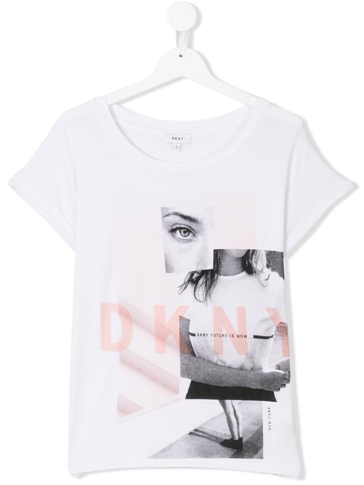 Dkny Kids Collage Print T-shirt - White