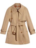 Burberry Exaggerated Collar Cotton Gabardine Trench Coat - Nude &