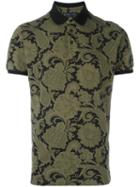 Etro Arabesque Print Polo Shirt, Men's, Size: Medium, Black, Cotton