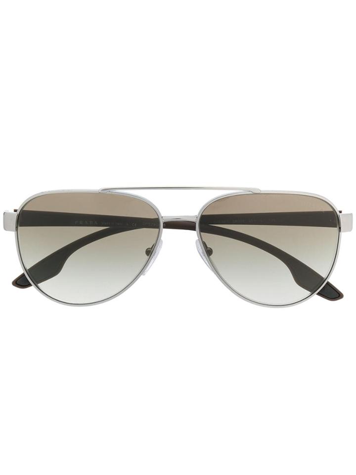 Prada Eyewear Aviator Sunglasses - Brown