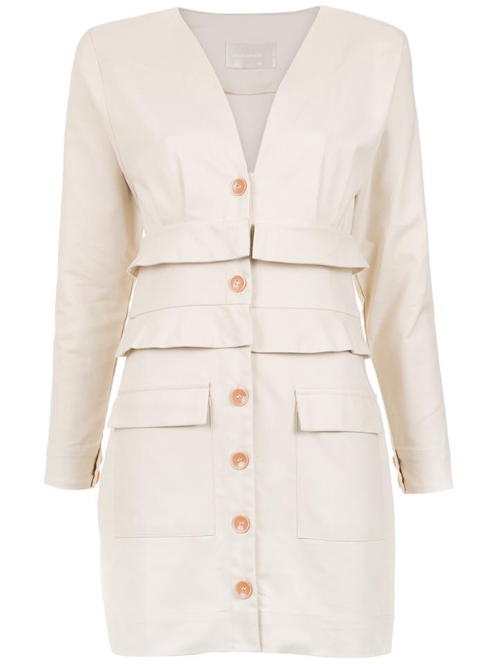 Lilly Sarti Buttoned Dress - Nude & Neutrals