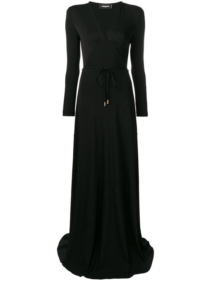 Dsquared2 V Neck Long Dress - Black