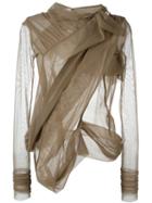 Rick Owens Lilies Tulle Zipped Asymmetric Jacket