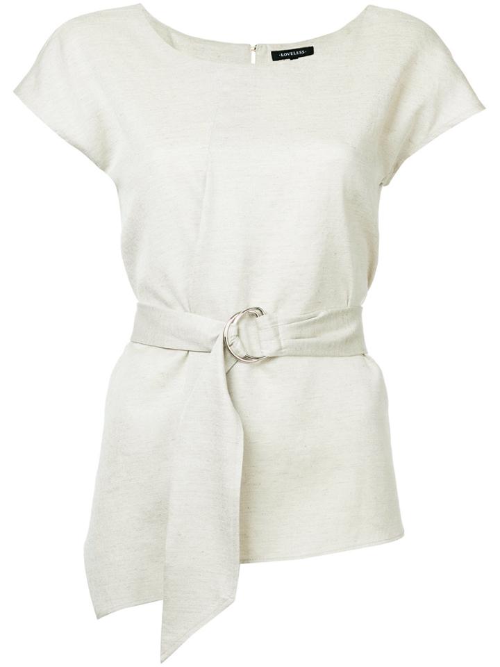 Loveless Belted Sleeveless Top - Brown