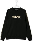 Young Versace Embroidered Logo Sweatshirt - Black
