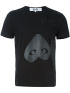 Comme Des Garçons Play Heart Print T-shirt, Men's, Size: Medium, Black, Cotton