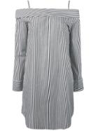 Robert Rodriguez Off-shoulders Striped Mini Dress - White