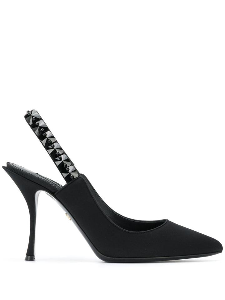 Dolce & Gabbana Studded Slingback Pumps - Black