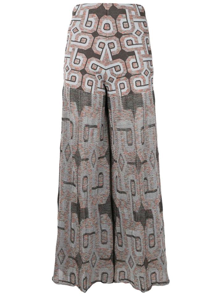 Circus Hotel Jacquard Palazzo Trousers - Blue