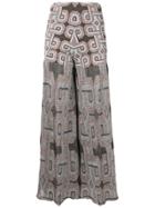 Circus Hotel Jacquard Palazzo Trousers - Blue
