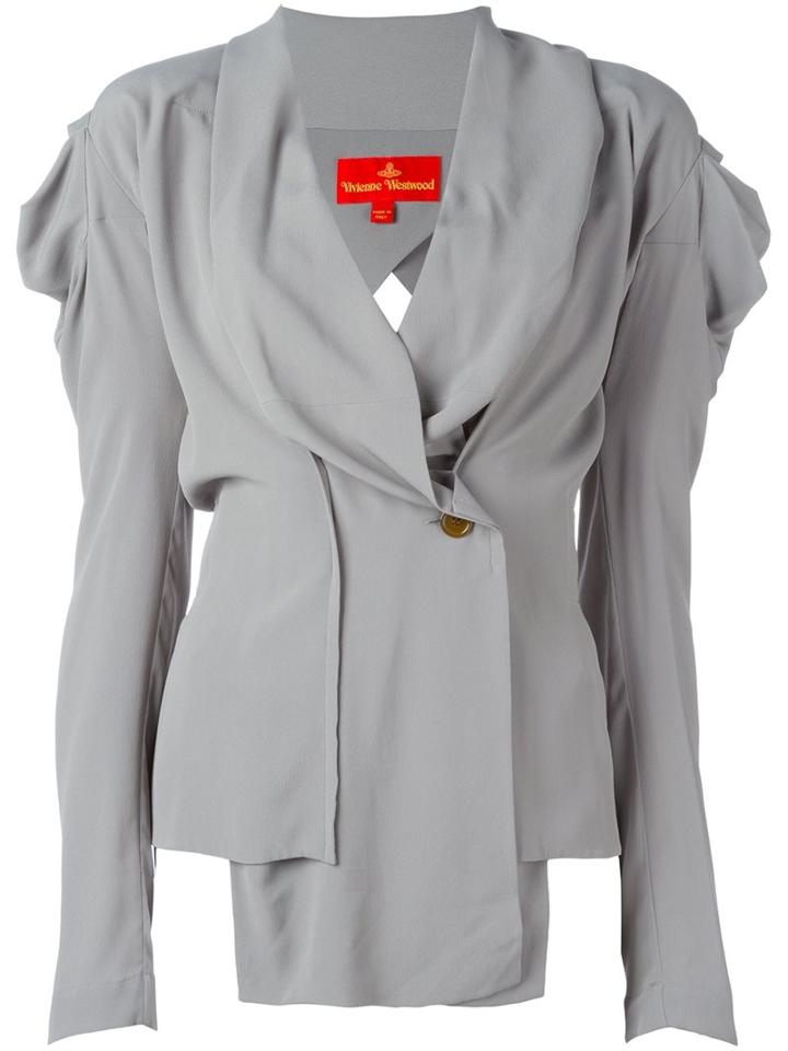 Vivienne Westwood Red Label V-neck Draped Buttoned Blouse