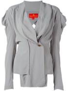 Vivienne Westwood Red Label V-neck Draped Buttoned Blouse