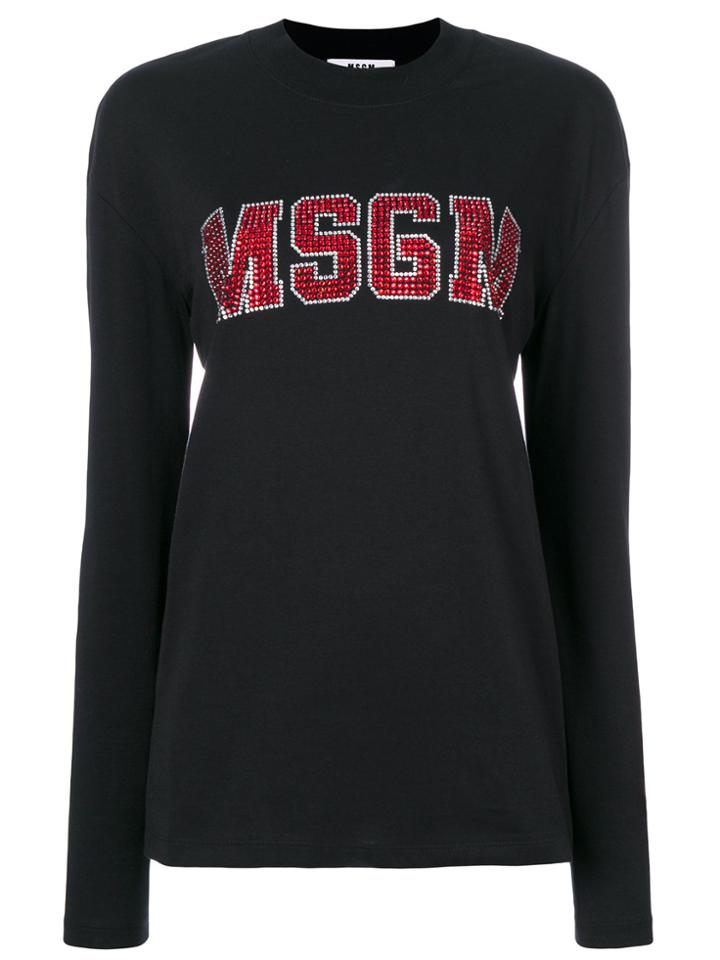 Msgm Logo Patch Sweatshirt - Black