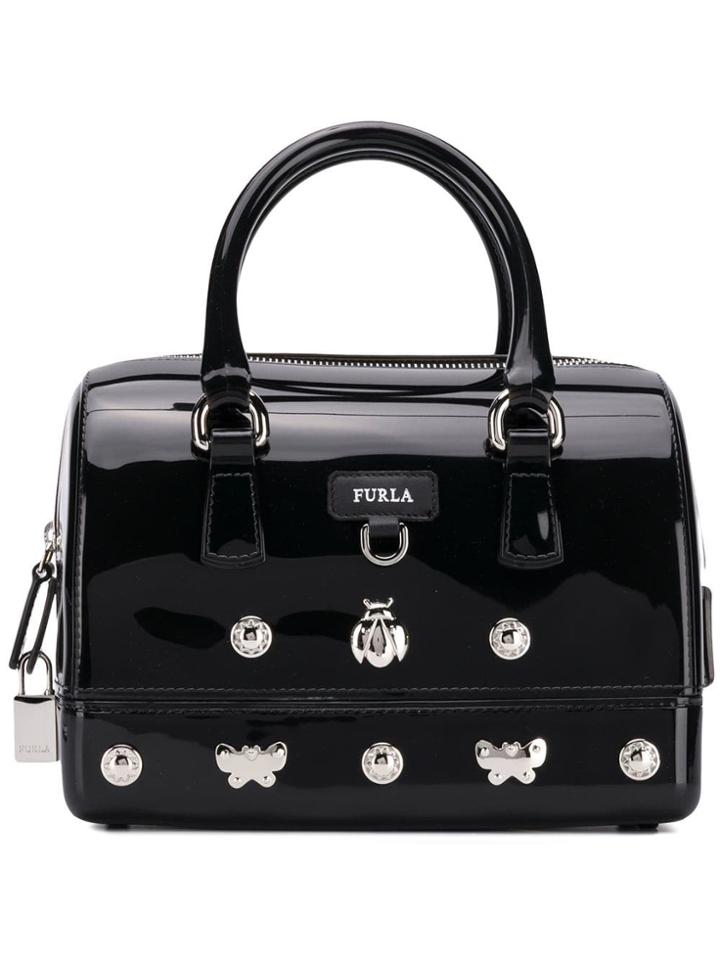 Furla Pvc Embellished Handbag - Black