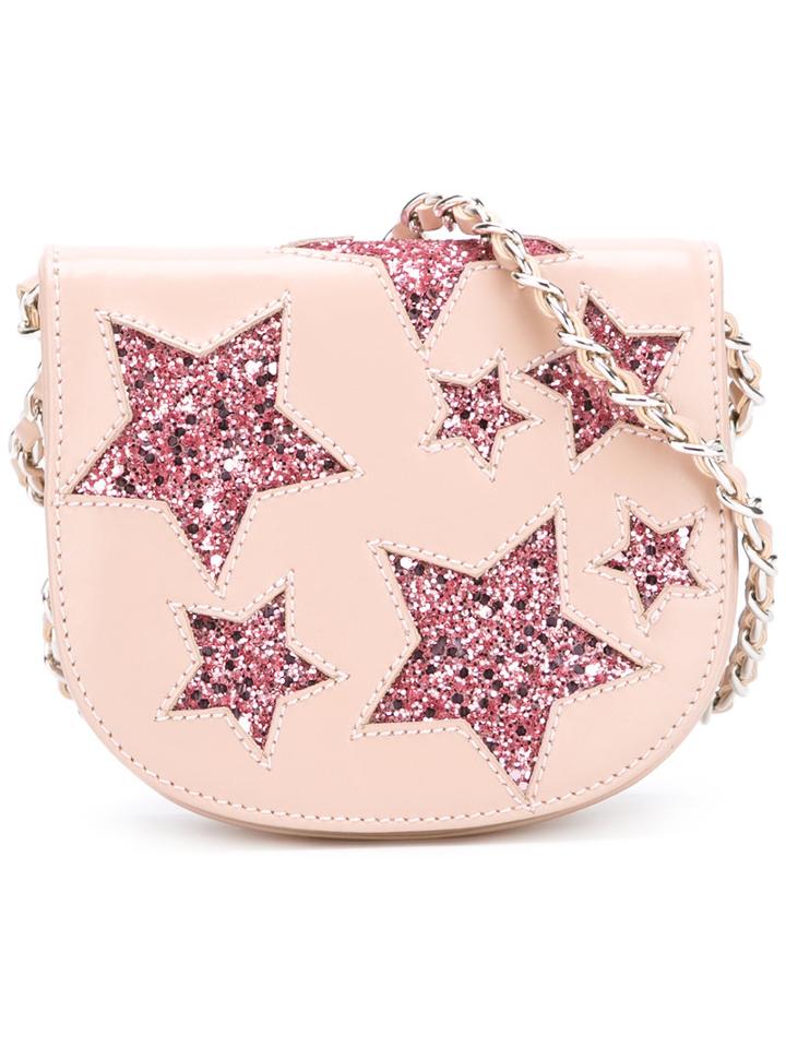 Roberto Cavalli Kids Glitter Star Saddle Bag, Girl's, Pink/purple