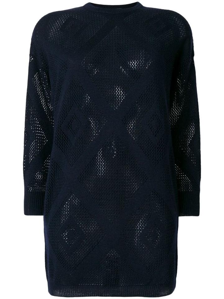 Versace Pre-owned Diamond Net Sheer Jumper - Blue