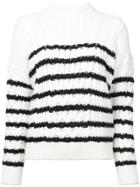 Loewe Striped Cable Knit Jumper - White
