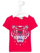 Kenzo Kids Tiger Logo T-shirt, Toddler Girl's, Size: 24 Mth, Pink/purple
