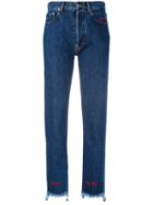 Forte Couture - Stepped Hem Slim Jeans - Women - Cotton - 25, Blue, Cotton