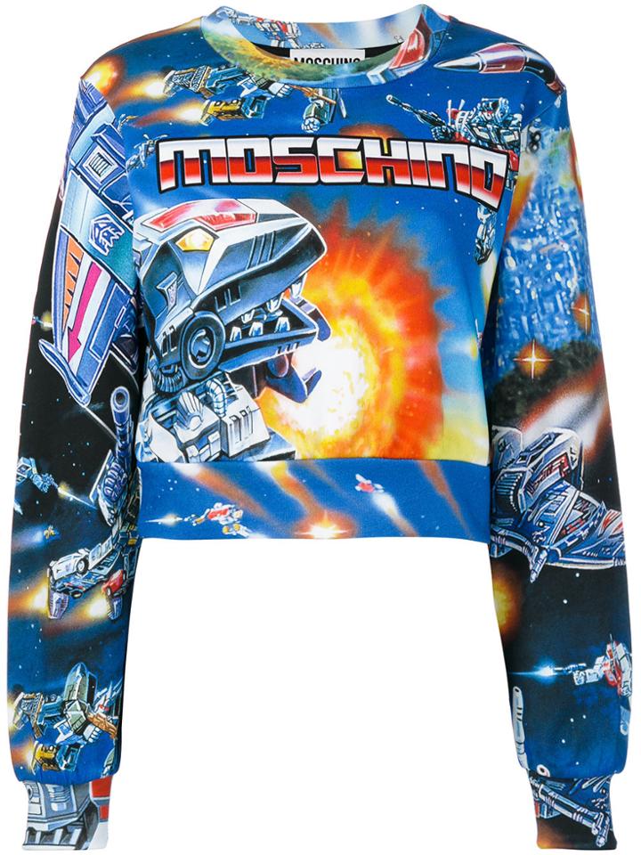 Moschino Space Print Cropped Sweater - Multicolour