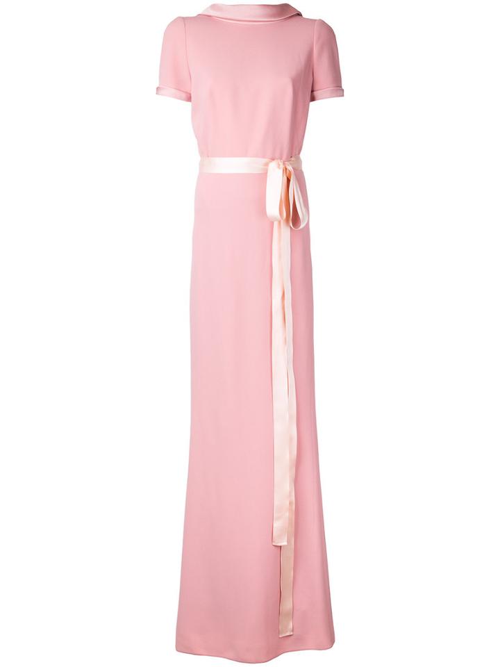 Paule Ka - Short Sleeve Gown - Women - Polyester/triacetate - 38, Women's, Pink, Polyester/triacetate
