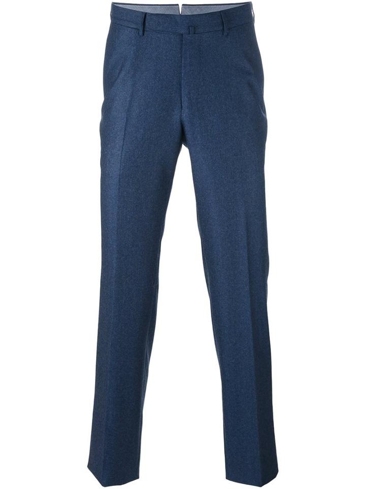 Ermenegildo Zegna Tailored Trousers, Men's, Size: 48, Blue, Viscose/wool