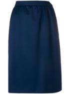 Yves Saint Laurent Vintage Gathered High-waisted Skirt - Blue