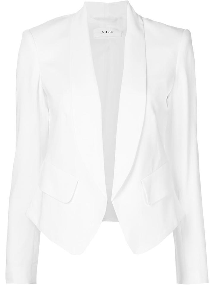A.l.c. 'aldred' Single Breasted Blazer, Women's, Size: 12, White, Polyester/spandex/elastane/viscose