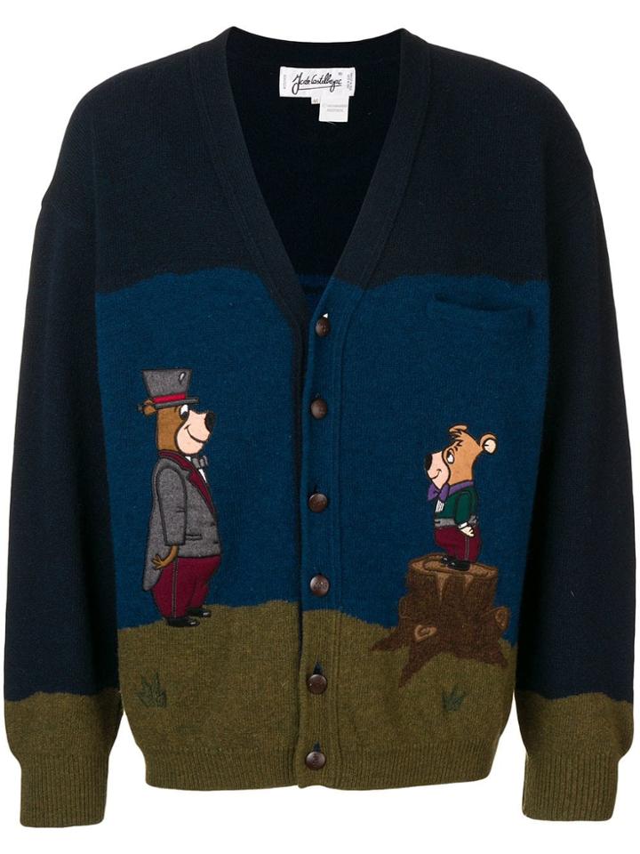 Jc De Castelbajac Vintage Yogi Bear Knitted Cardigan - Blue