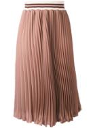 Blugirl - Fard Pleated Skirt - Women - Cotton/polyester - 40, Brown, Cotton/polyester