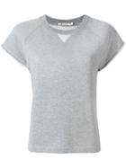 T By Alexander Wang Cap Sleeve Raglan Sweatshirt, Women's, Size: Xs, Grey, Cotton/polyester/modal