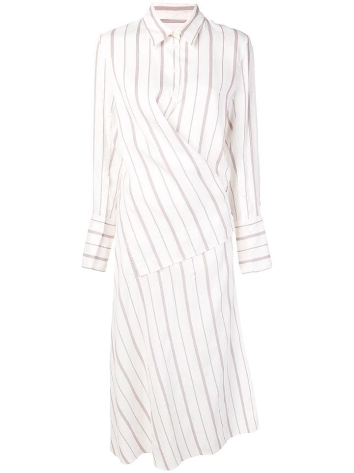 Joseph Striped Long Shirt Dress - White