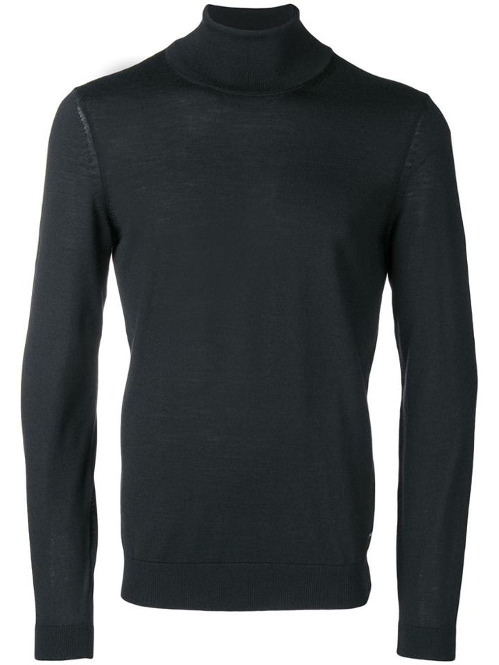 Boss Hugo Boss Turtle-neck Fitted Sweater - Black