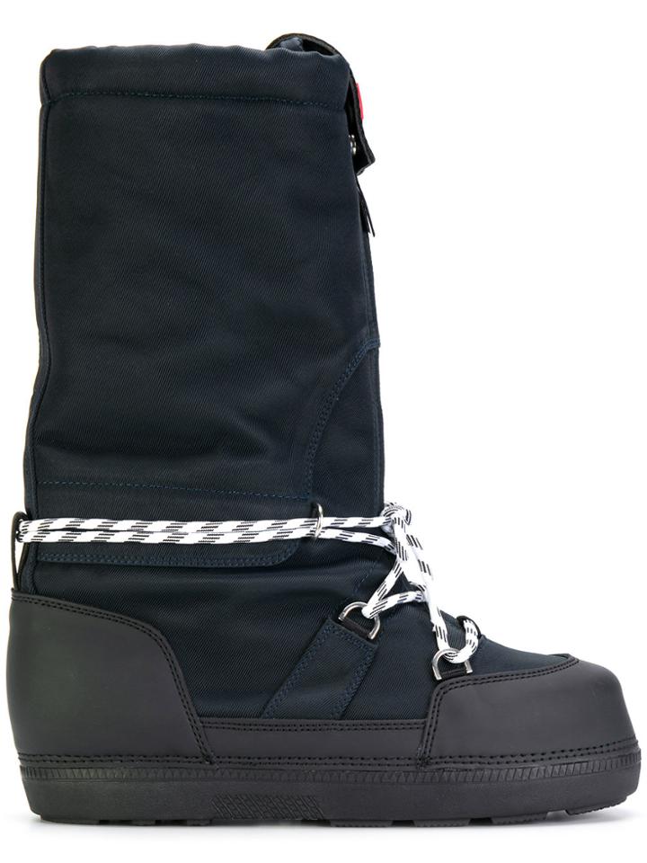 Hunter Chunky Lace-up Detail Boots - Blue