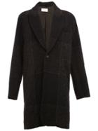 Song For The Mute Plaid Single Breasted Coat, Men's, Size: 52, Blue, Cupro/wool