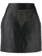 Saint Laurent Studded Leather Skirt - Black